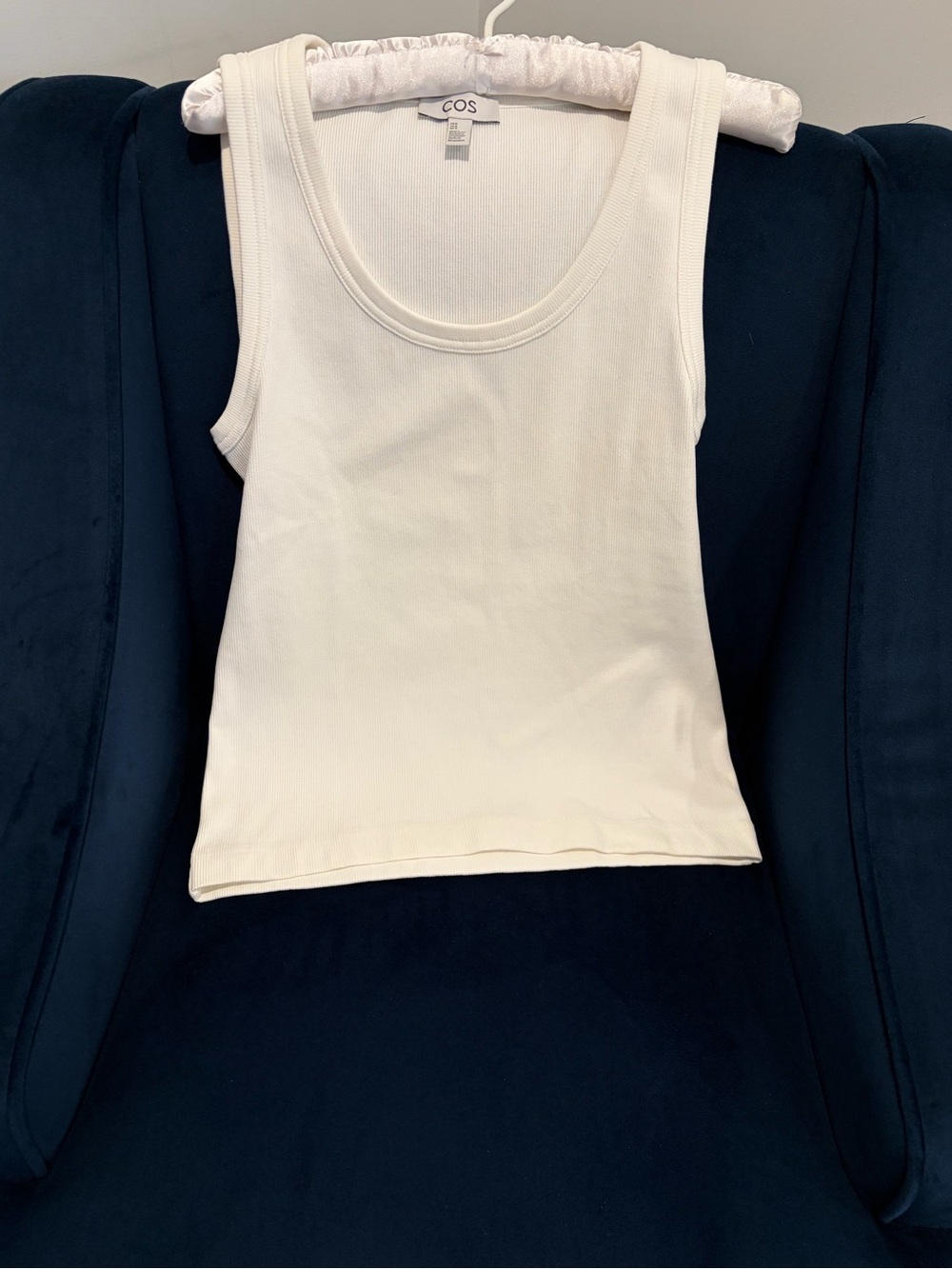 COS Cream Ribbed Scoop Neck Tank - Picture 3 of 3